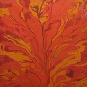 Flame1 Orange & yellow tones painted over a large canvas representative of flames