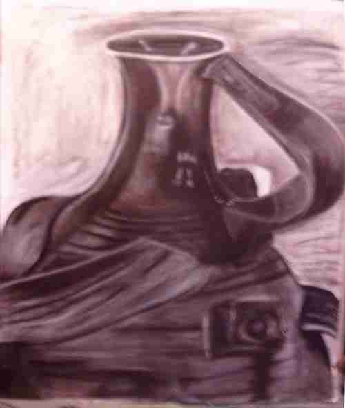 Jug1 Charcoal drawing of a jug on A1 paper