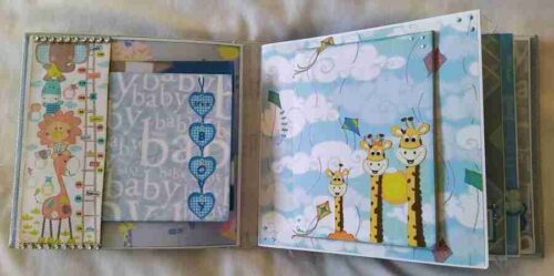 Baby Boy2 photo Album page with Giraffe images