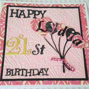 Handmade personalised 21st Birthday card