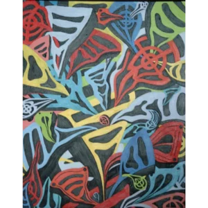 Draining-1, a spiral of interconnected drains symbolizing the flow of unconscious thoughts, blurring the line between reality and imagination