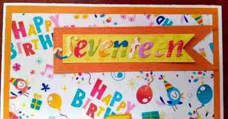 Close up of the Lettering on the 17th Birthday twin's card