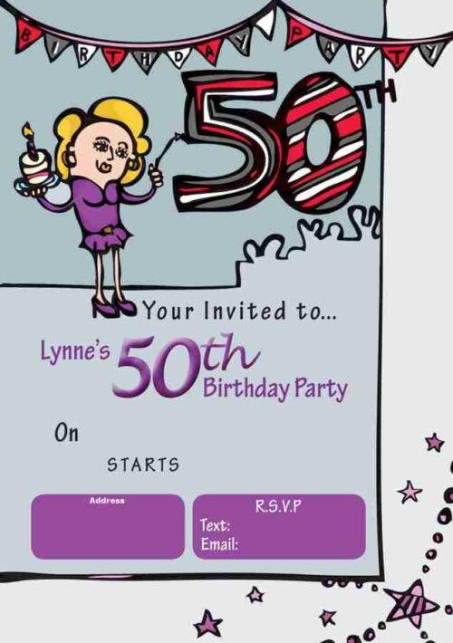 50th Invite for a 50th Birthday party