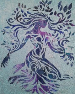 4 Spirits of Nature feels alive with movement, four flowing forms rising like elements of earth, air, fire, and water. Soft textures blend and shift, suggesting balance, breath, and quiet transformation within nature’s rhythm.