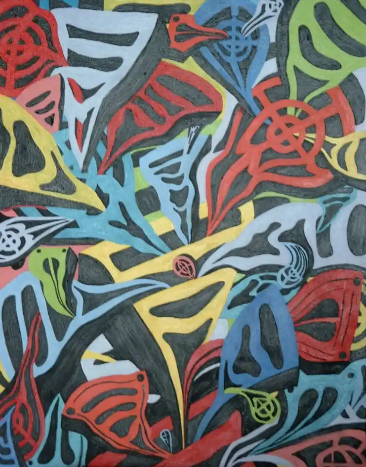 A spiral of interconnected drains symbolising the flow of unconscious thoughts, blurring the line between reality and imagination