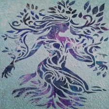 4 Spirits of Nature A figure represents the connection between earth, air, fire and water flowing and balancing together